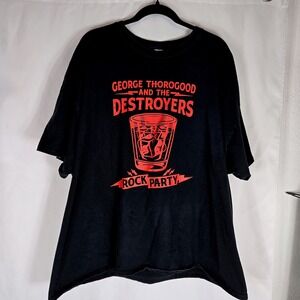 George Thorogood Destroyers Rock Party Tour 2017‎ Black Graphic T Shirt Rock 3XL